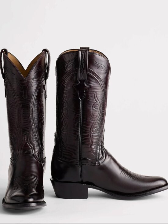 Lucchese Gavin Cowboy Boots, Black Cherry, Men\'s 8.5